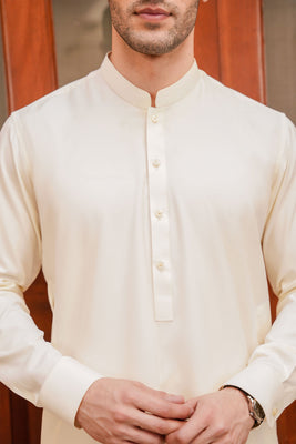 SHALWAR KAMEEZ FOR MEN | EGGSHELL WHITE - BOSKI