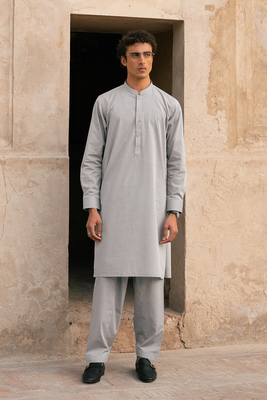 Grey Cotton | Shalwar Kameez