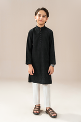 Boys - Chikankari Kurta Trouser | Black