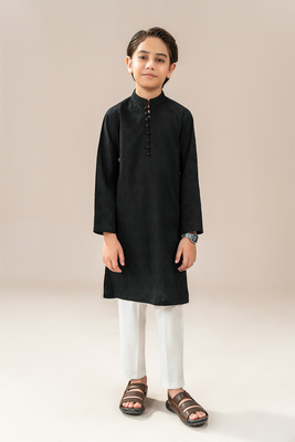 Boys - Chikankari Kurta Trouser | Black
