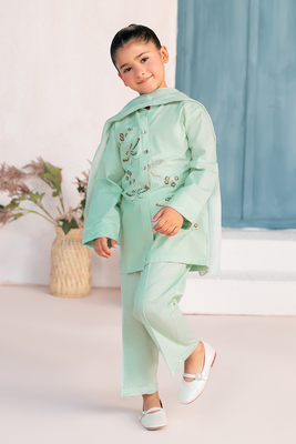 Embroidered 3PC | Seafoam
