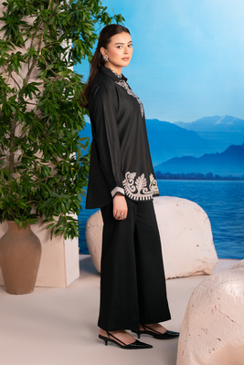 Embroidered Co-ord | Classic Black