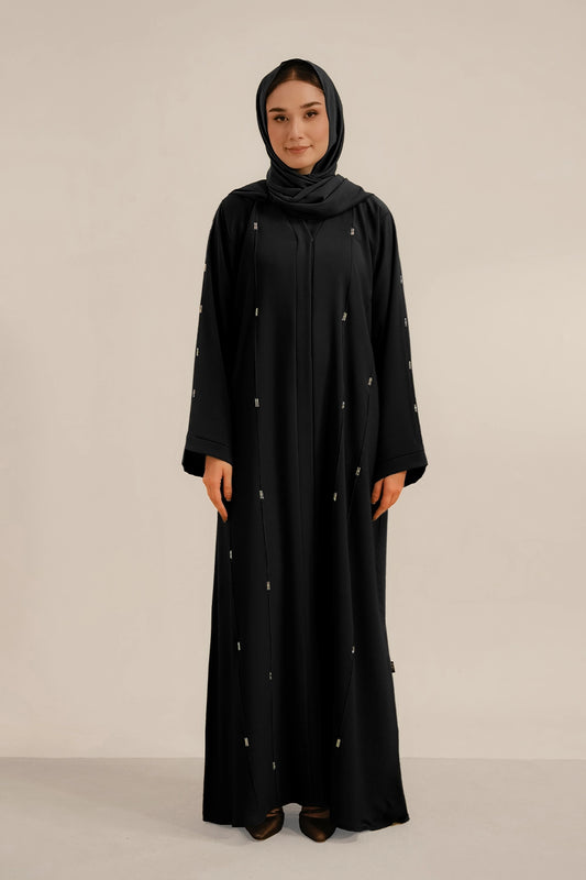 Embellished Abaya Set | Black 1000