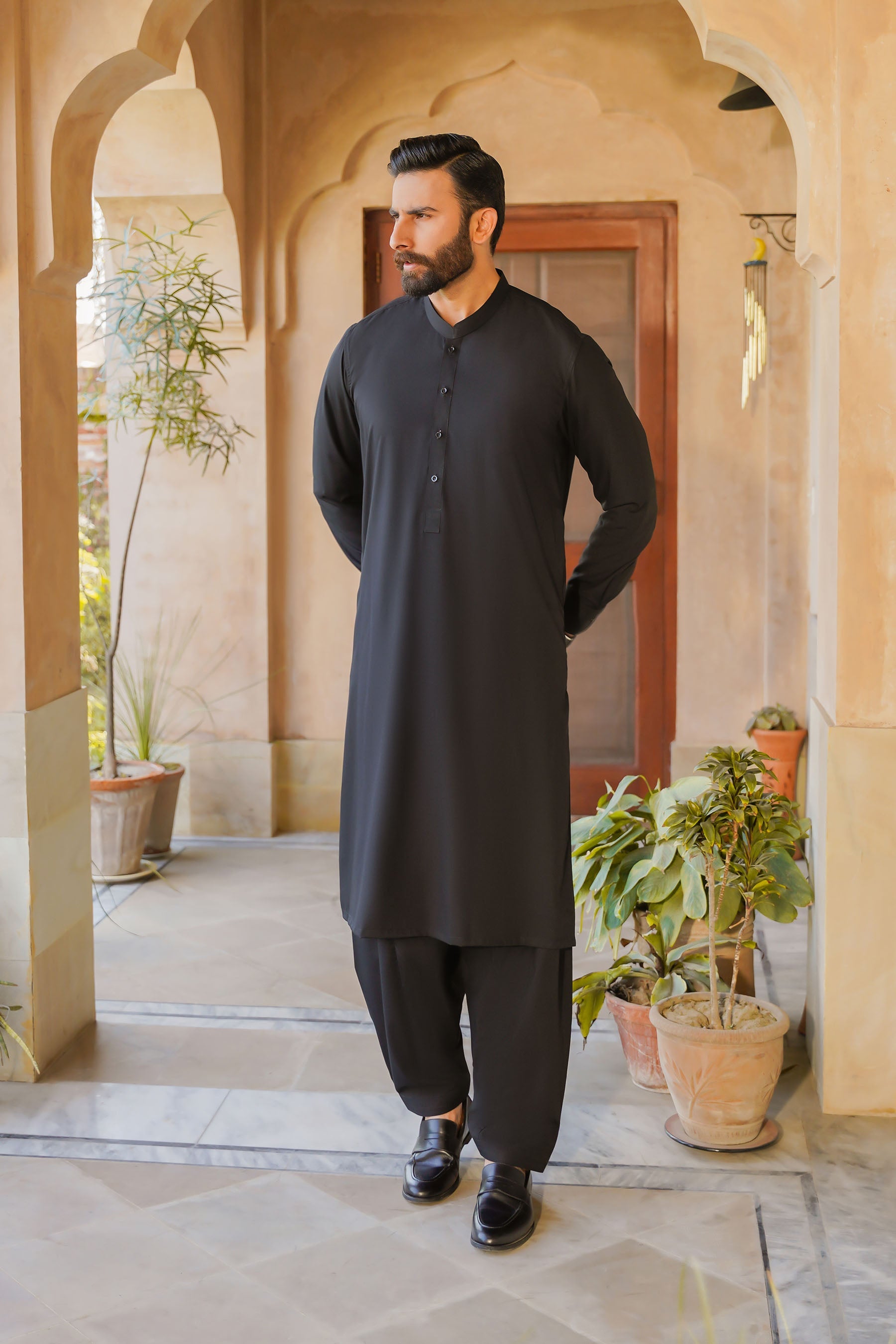 SHALWAR KAMEEZ FOR MEN | JET BLACK