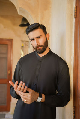 SHALWAR KAMEEZ FOR MEN | JET BLACK