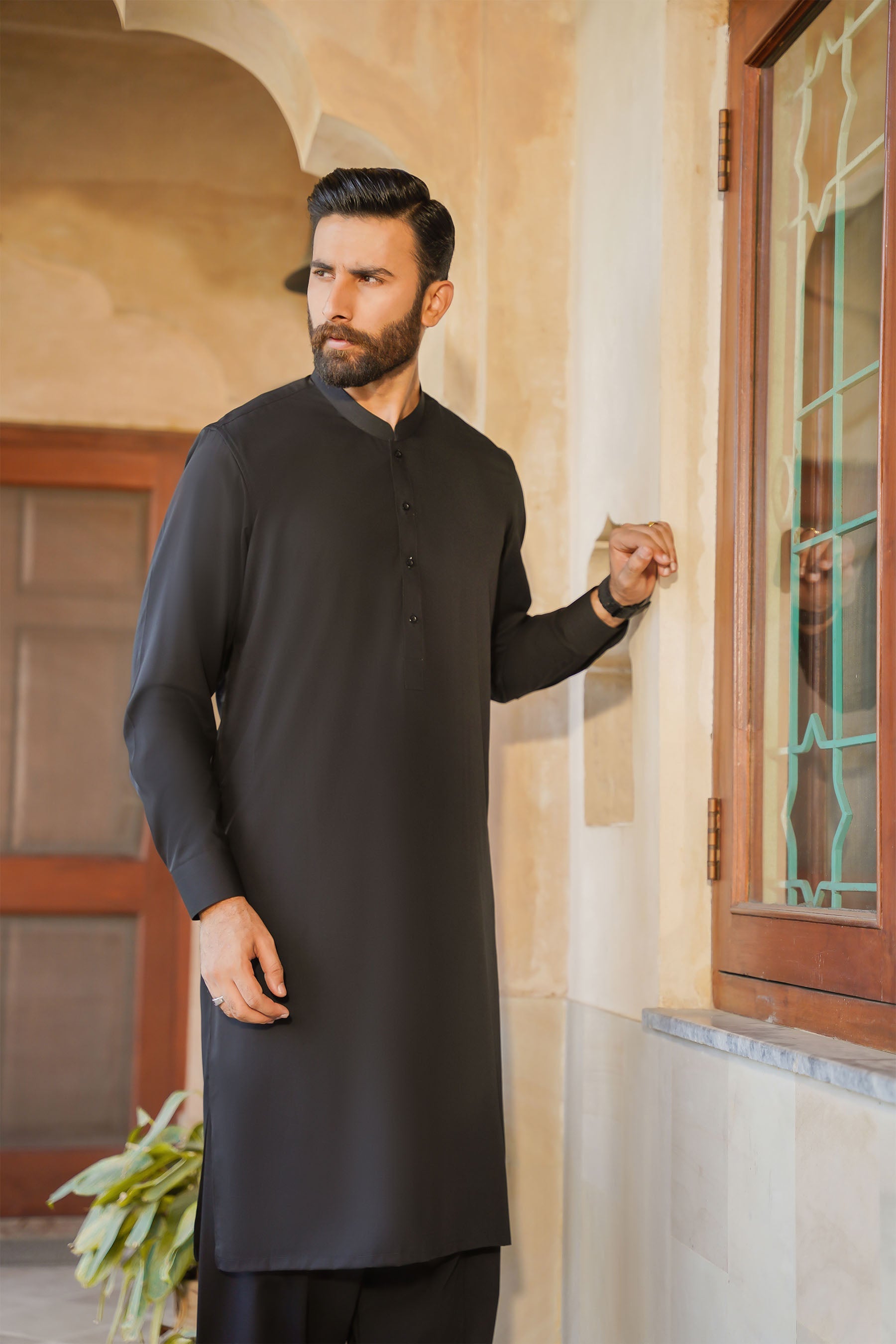 SHALWAR KAMEEZ FOR MEN | JET BLACK