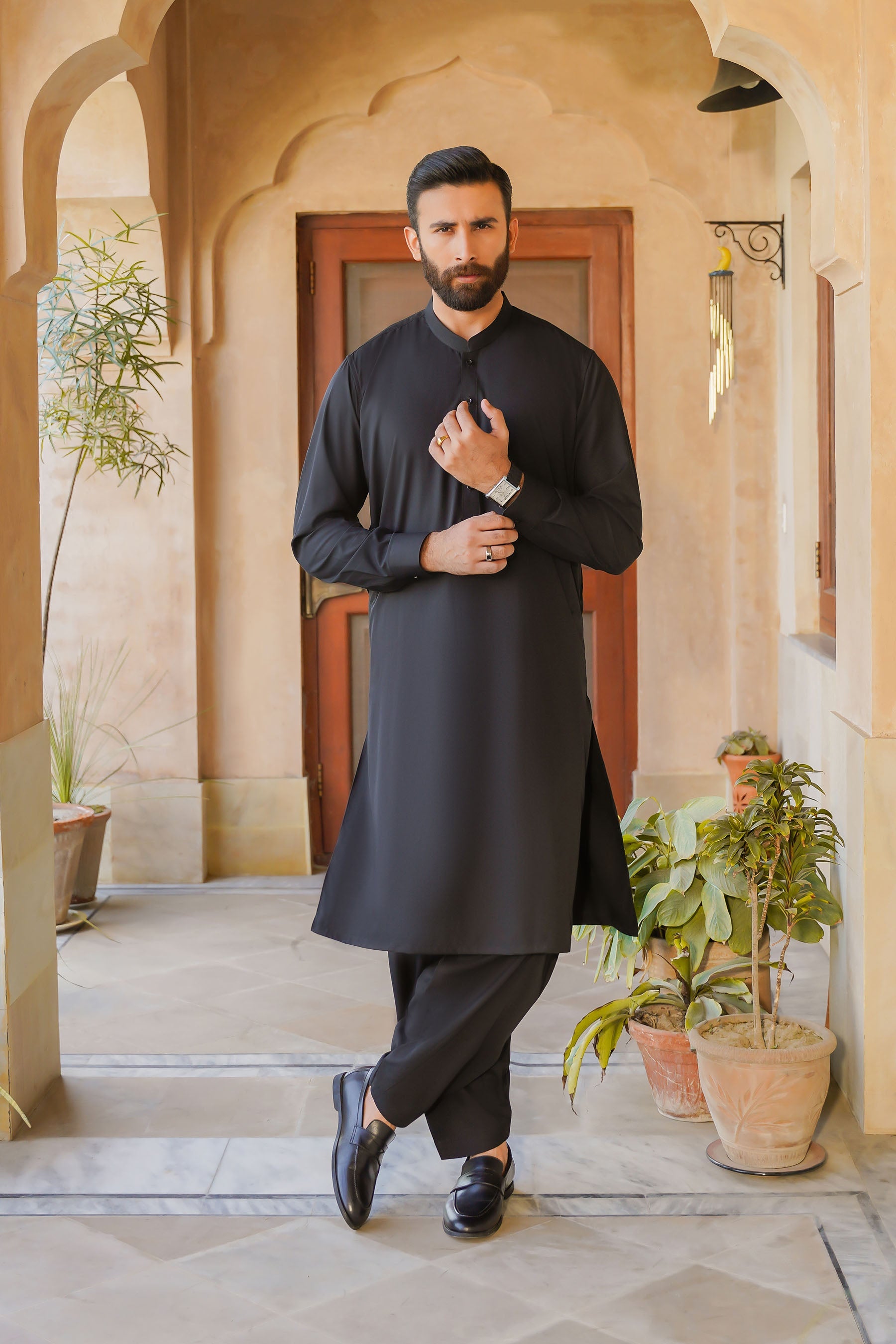 SHALWAR KAMEEZ FOR MEN | JET BLACK