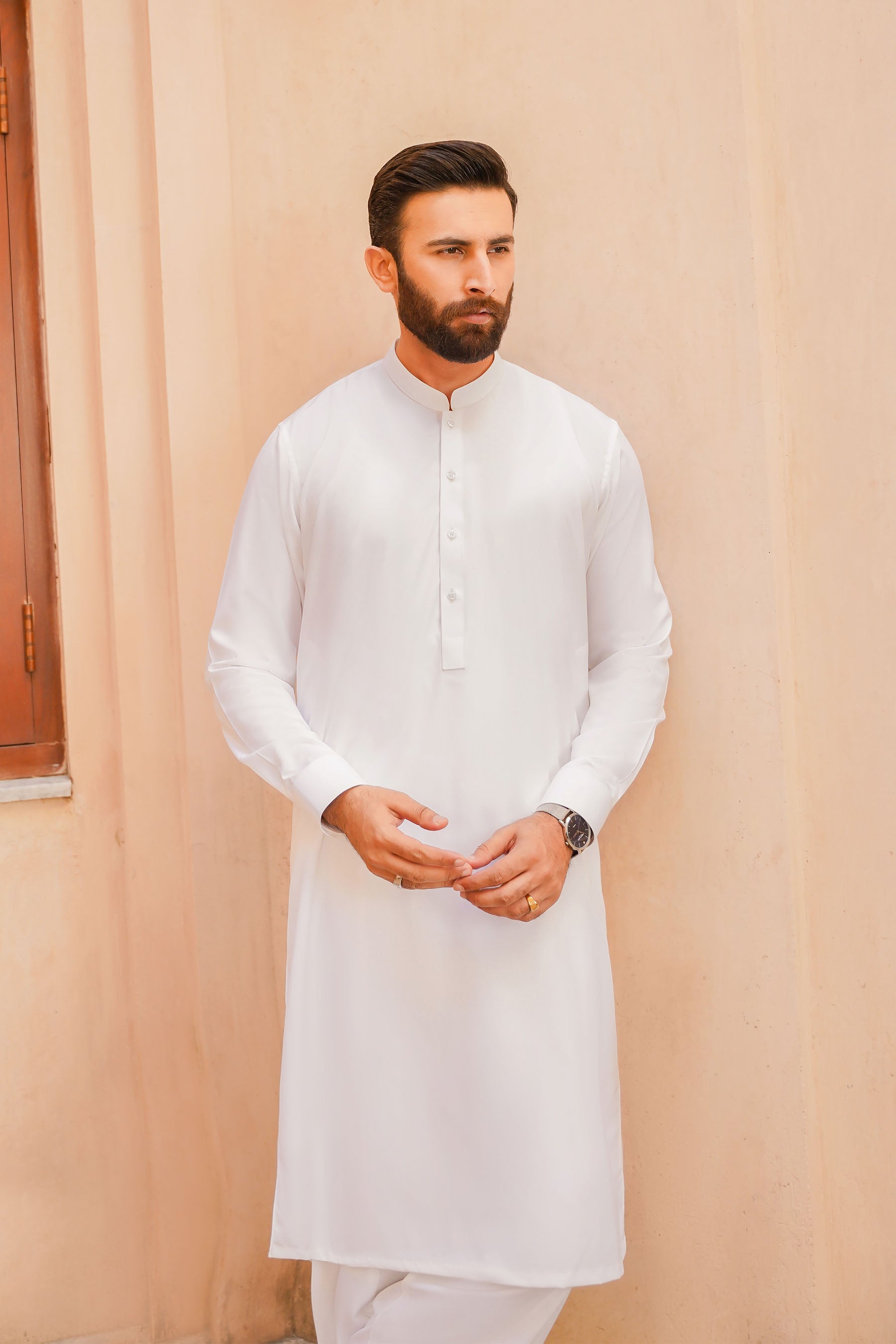SHALWAR KAMEEZ FOR MEN | IVORY WHITE - BOSKI