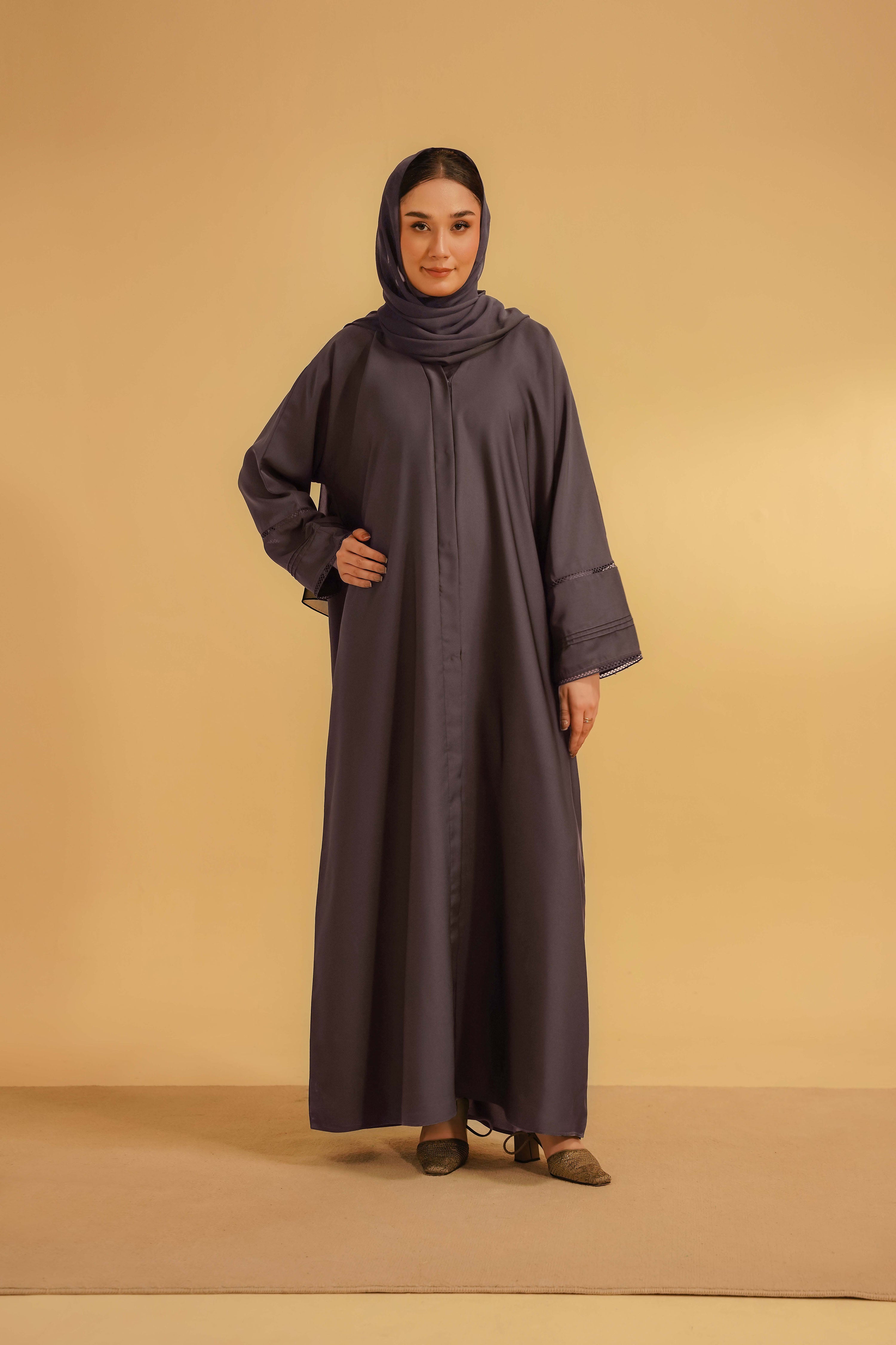 Basic Pleat Abaya | Lavender