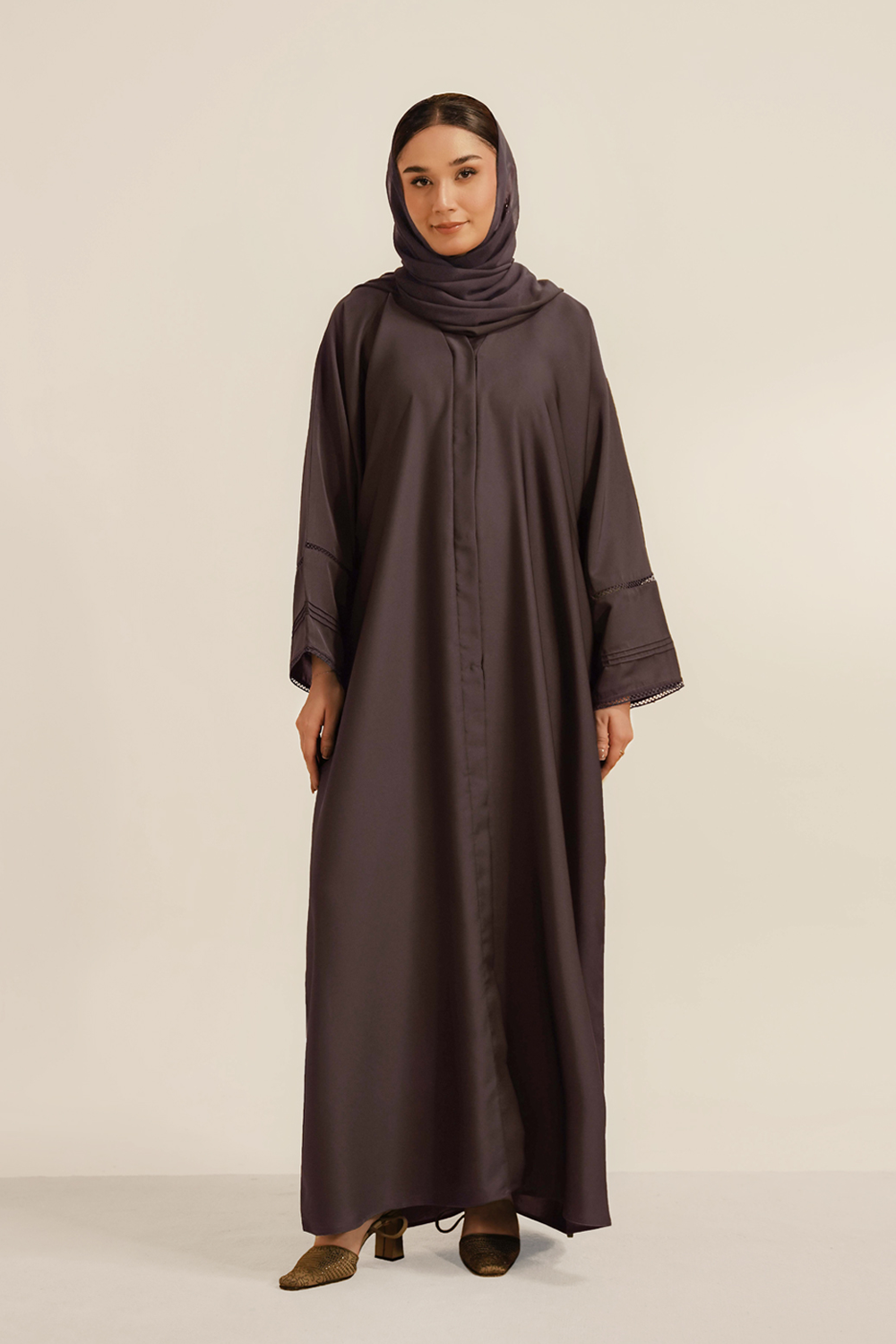 Basic Pleat Abaya Set | Lavender
