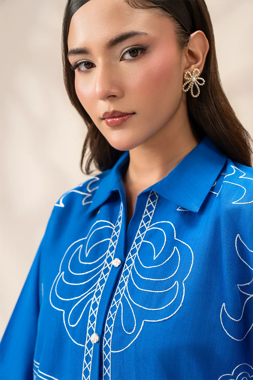 Bellina — Cobalt Embroidered Co-ord Set