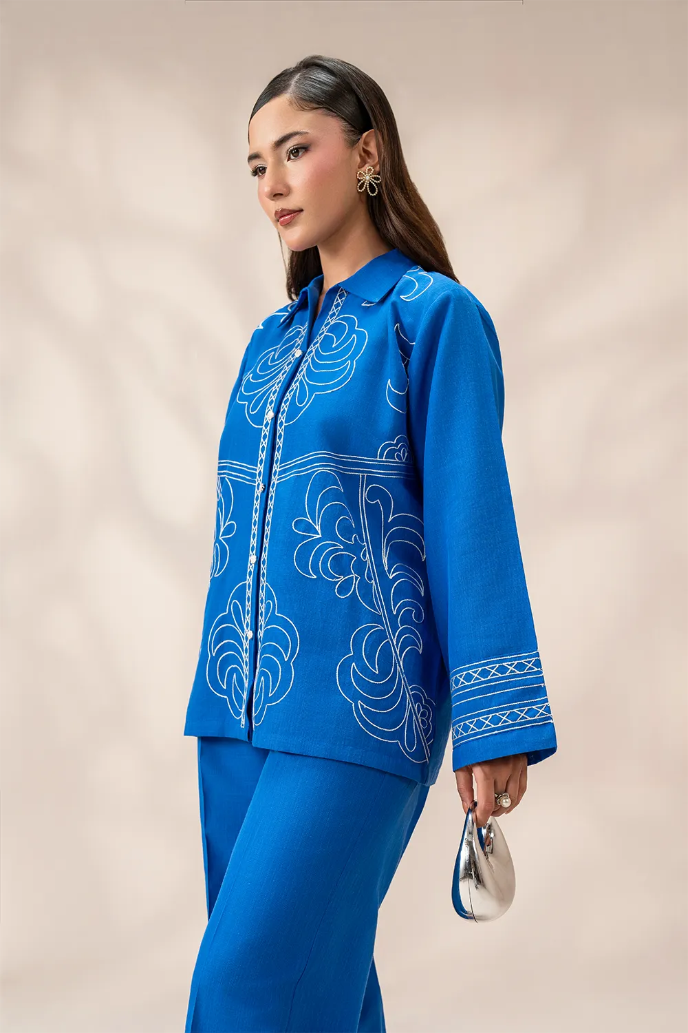 Bellina — Cobalt Embroidered Co-ord Set