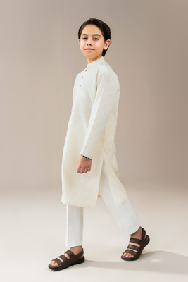 Boys - Chikankari Kurta Trouser | Off-White