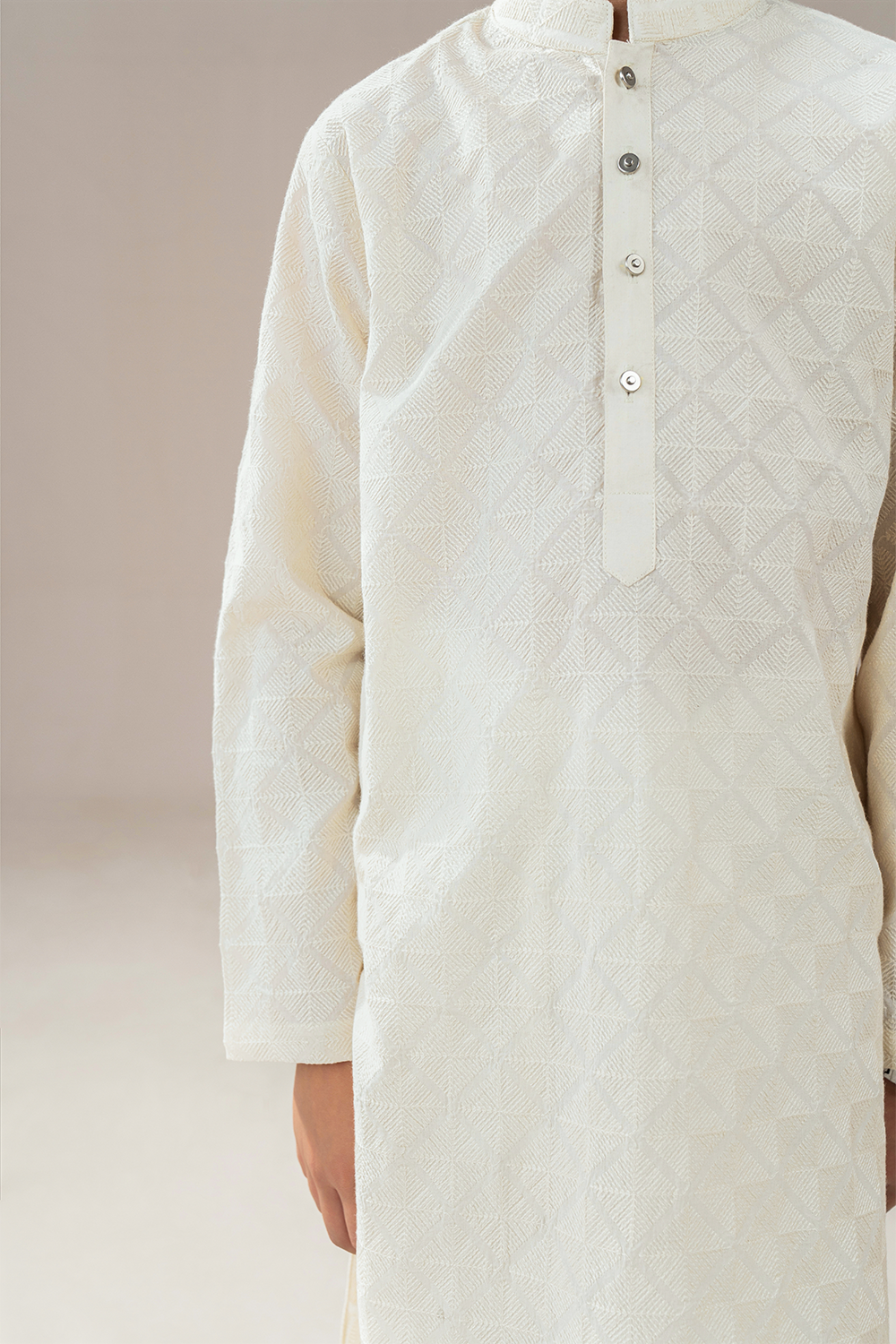 Boys - Chikankari Kurta Trouser | Off-White