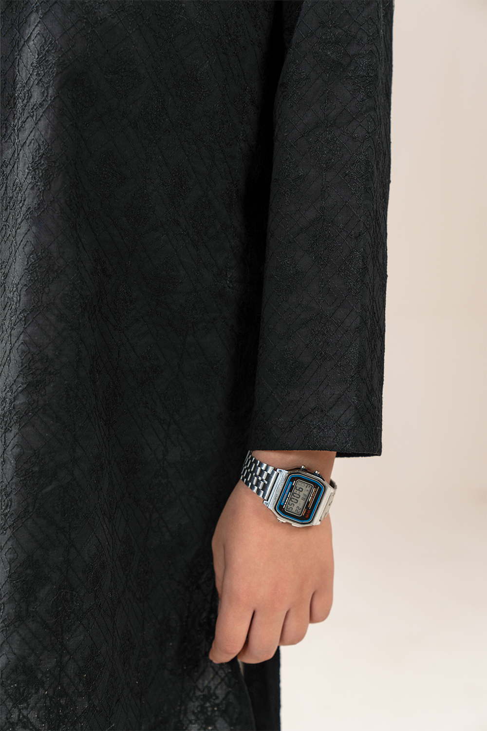 Boys - Chikankari Kurta Trouser | Black