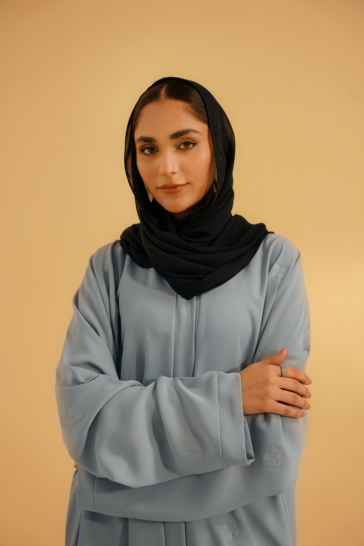 Embroidered Abaya | Sky Blue