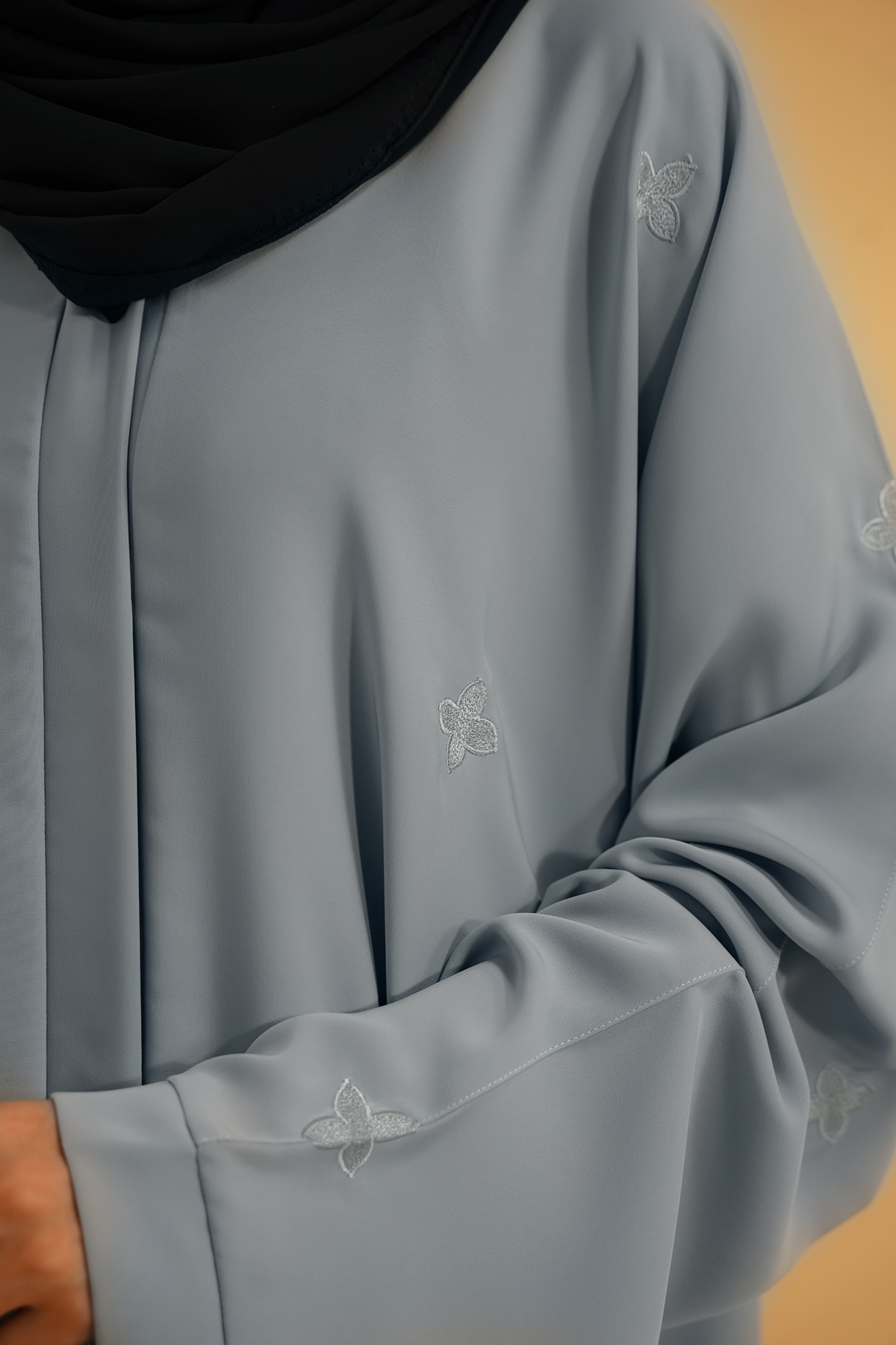 Embroidered Abaya | Sky Blue