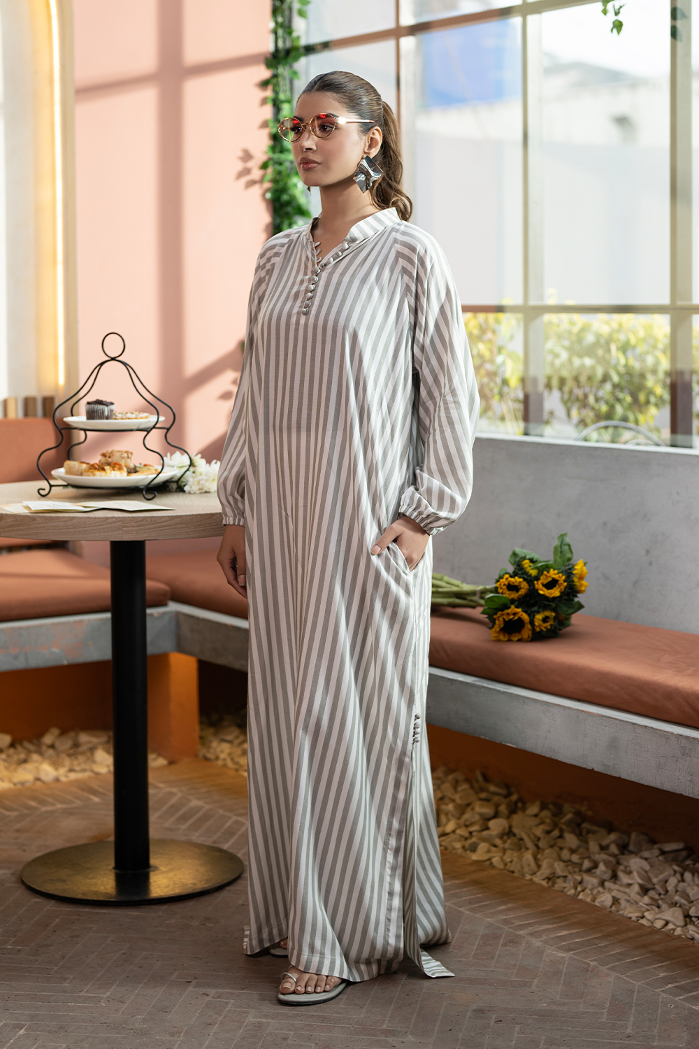Sage Stripped - Kaftan