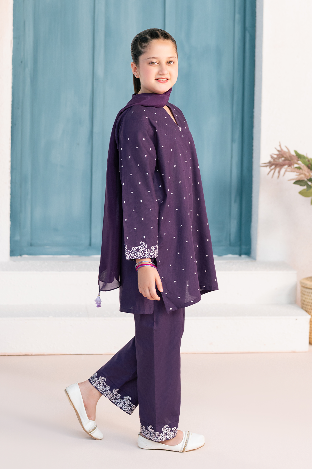 Embroidered 3Pc | Deep Plum