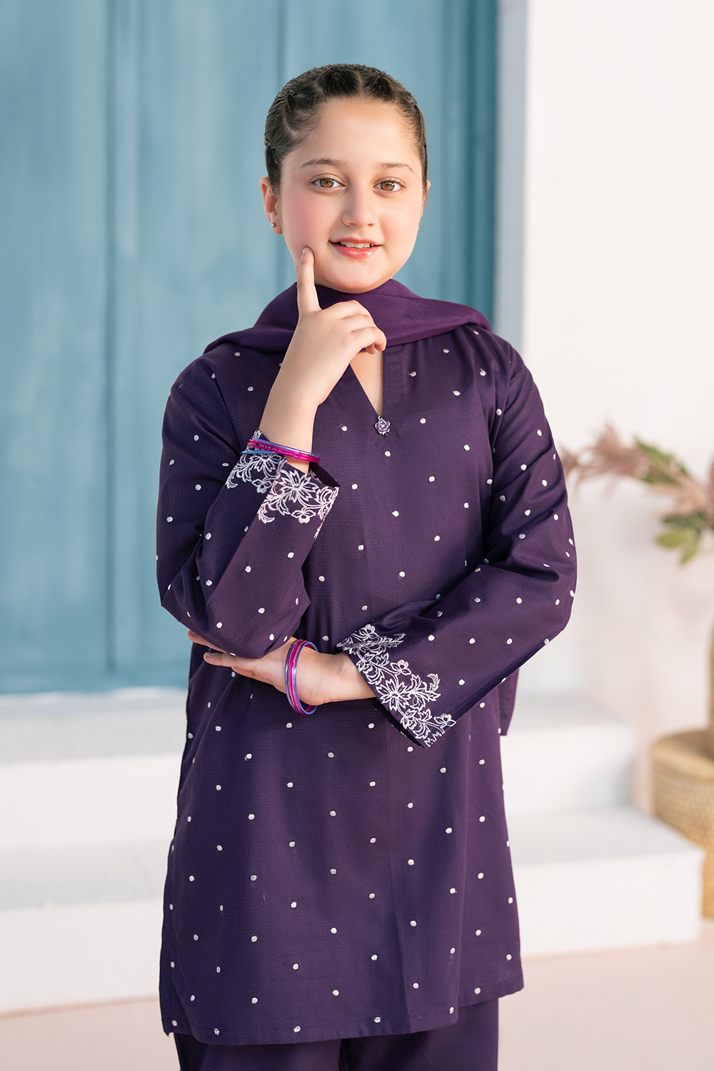 Embroidered 3Pc | Deep Plum