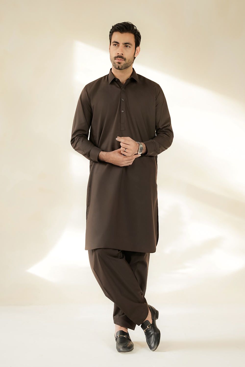 MEN SHALWAR KAMEEZ | COFFEE BROWN