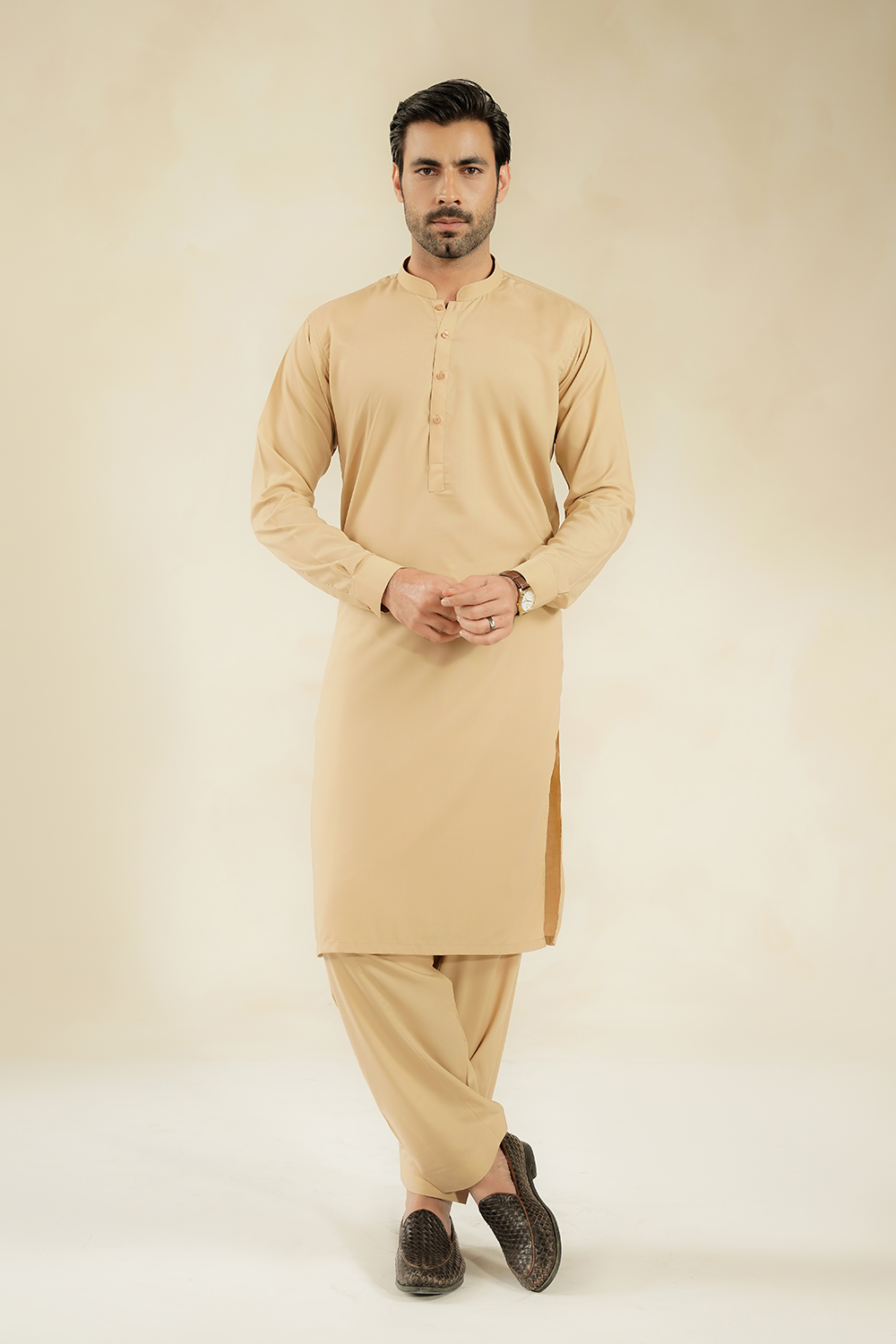 MEN SHALWAR KAMEEZ | TAUPE BROWN