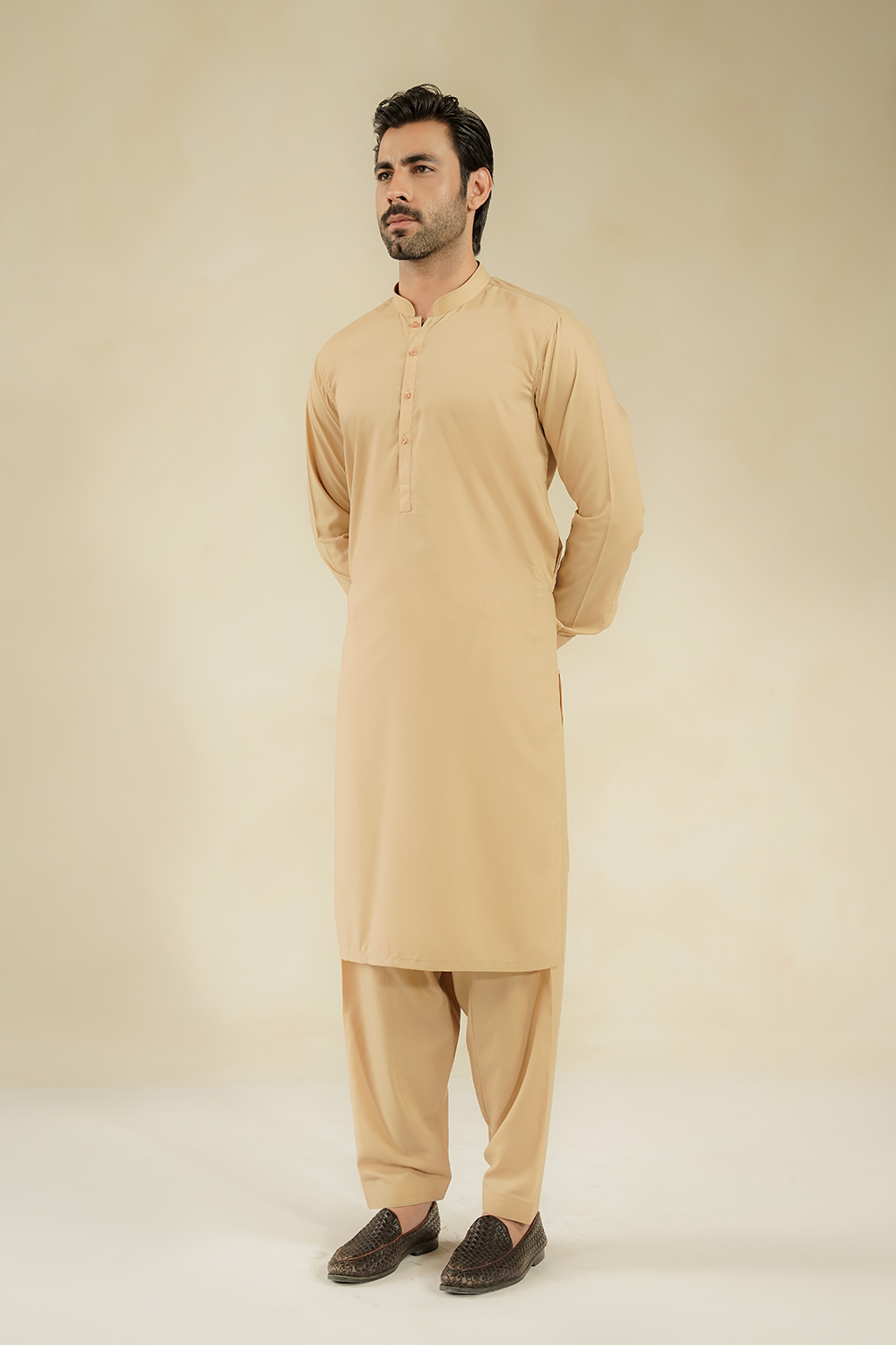 MEN SHALWAR KAMEEZ | TAUPE BROWN