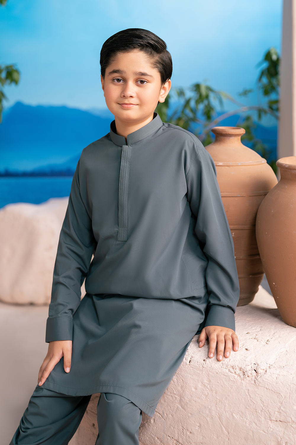 Slate Grey | Kids - Shalwar Kameez
