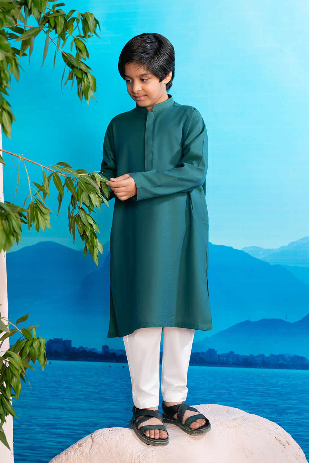 Deep Pine Green | Kids - Kurta Trouser