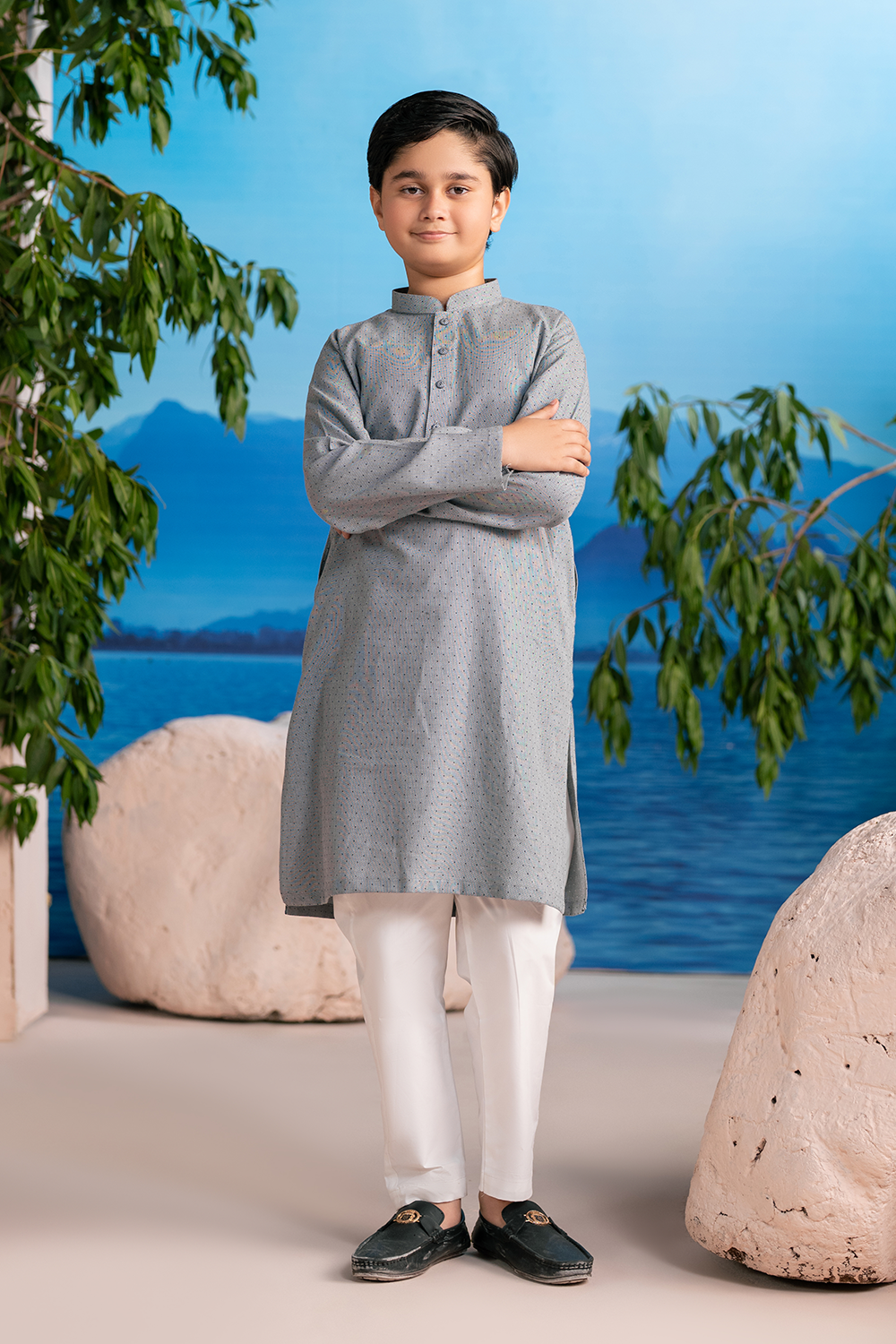 Dove Grey | Kids - Kurta Trouser