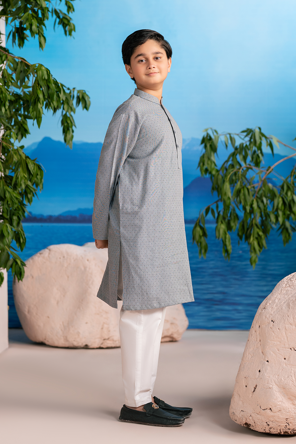 Dove Grey | Kids - Kurta Trouser