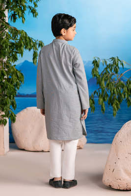 Dove Grey | Kids - Kurta Trouser