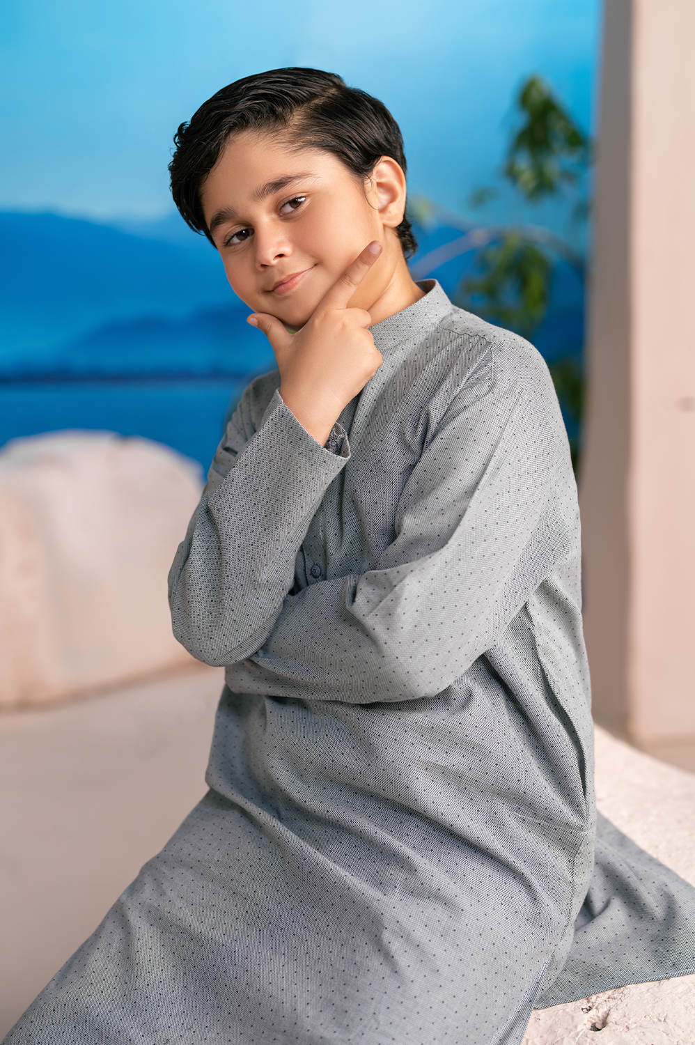 Dove Grey | Kids - Kurta Trouser