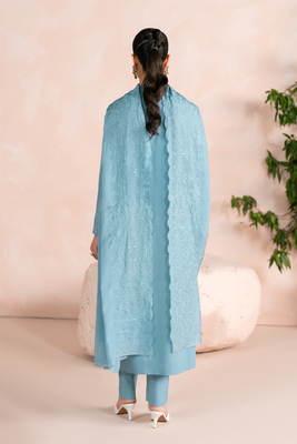 Embroidered 3PC | Lilly Blue