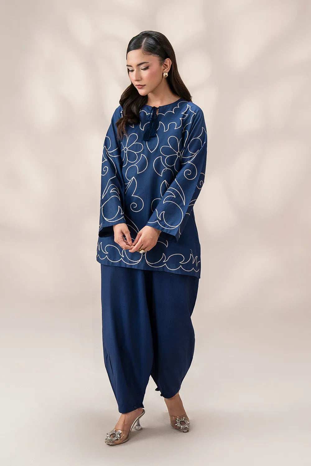 Dahlia — Navy Embroidered Co-ord Set