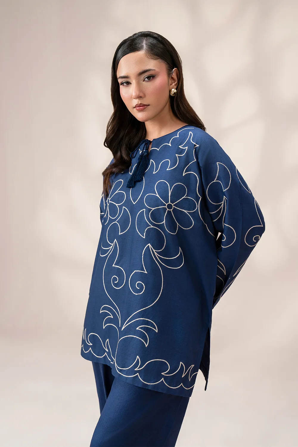 Dahlia — Navy Embroidered Co-ord Set
