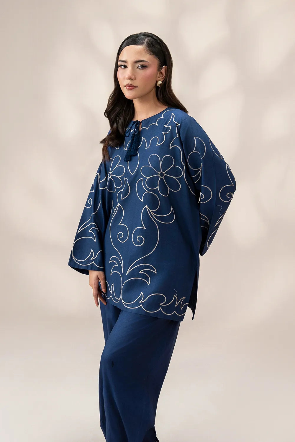 Dahlia — Navy Embroidered Co-ord Set