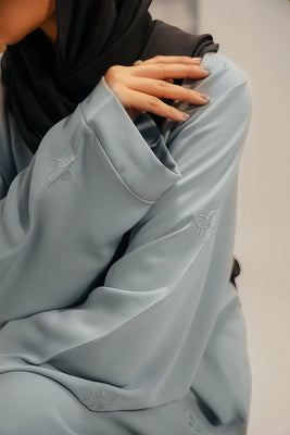 Embroidered Abaya Set | Sky Blue