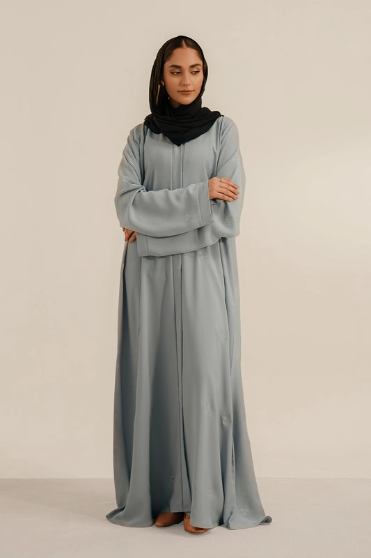 Embroidered Abaya Set | Sky Blue 1000
