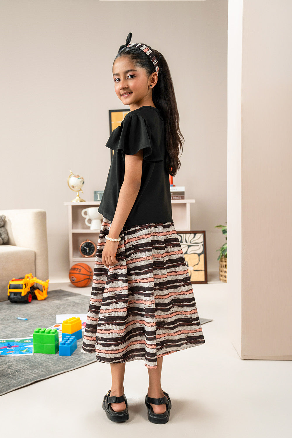 Girls - Stroke Skirt Set | Black