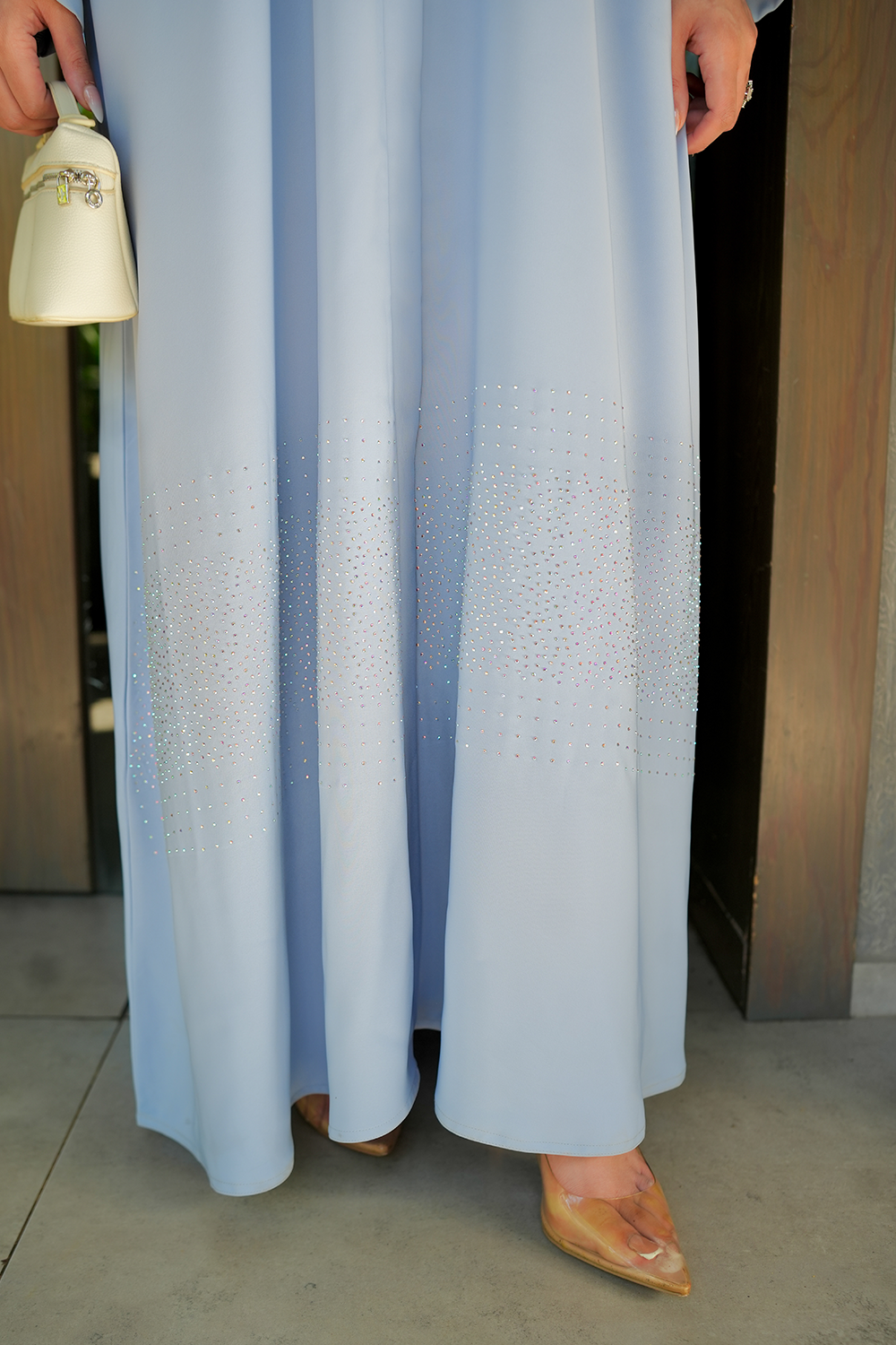 Nooré Diamante Abaya Set | Sky Blue