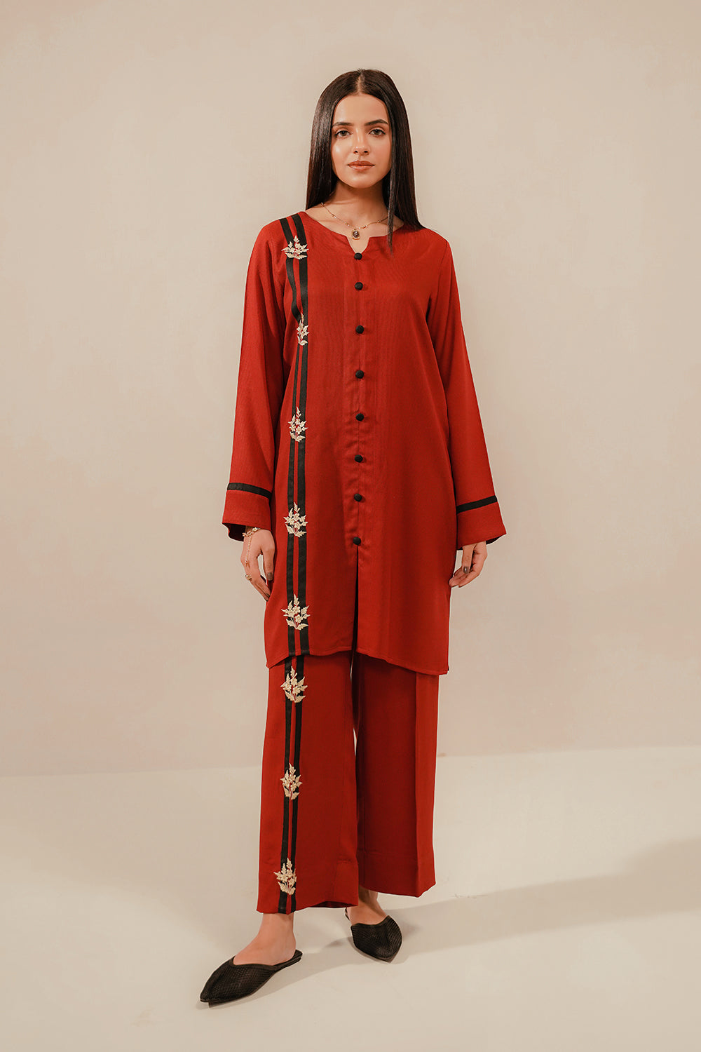EMBROIDERED CO-ORD | RUBY