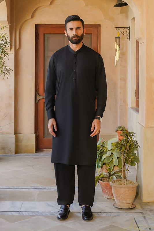 SHALWAR KAMEEZ FOR MEN | JET BLACK 1000