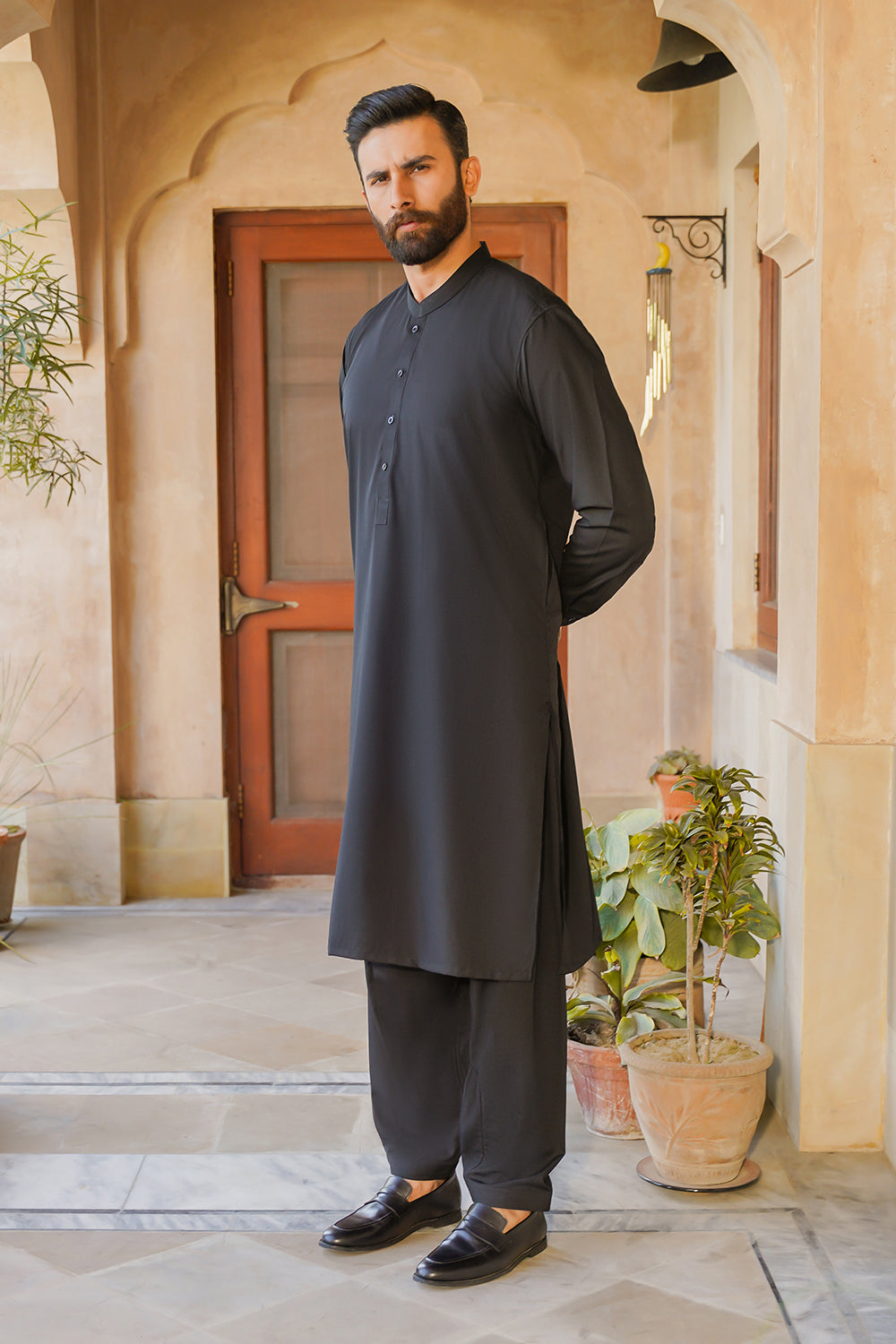 SHALWAR KAMEEZ FOR MEN | JET BLACK
