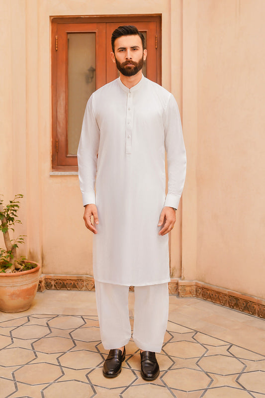 SHALWAR KAMEEZ FOR MEN | IVORY WHITE - BOSKI 1000