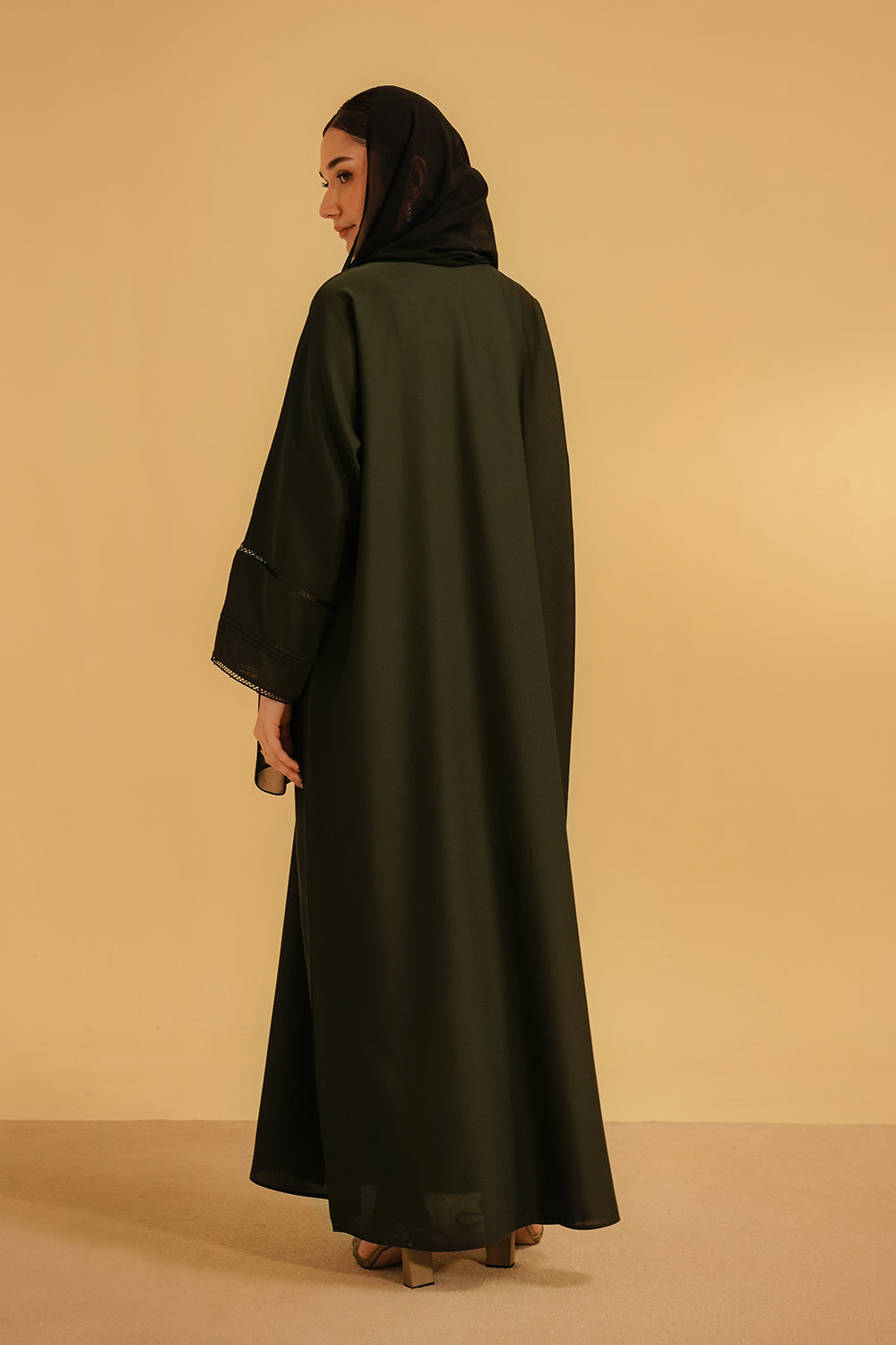Basic Pleat Abaya | Dark Green