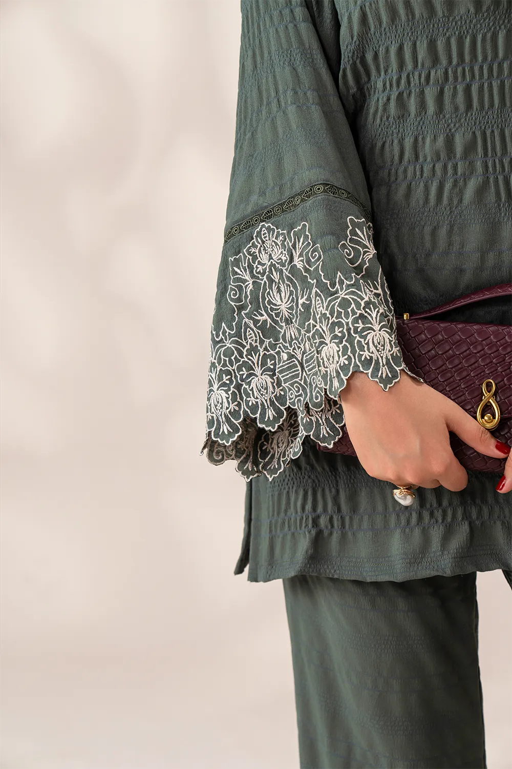 Olivia — Olive Embroidered Co-ord Set