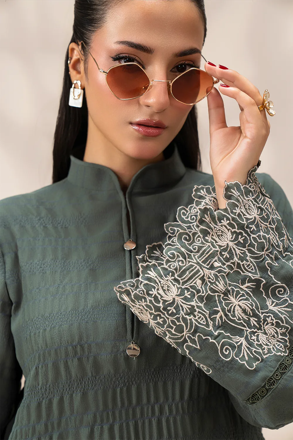 Olivia — Olive Embroidered Co-ord Set