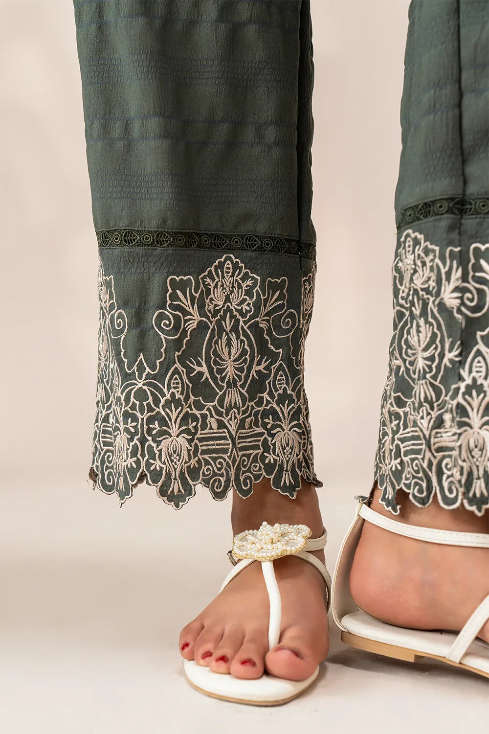 Olivia — Olive Embroidered Co-ord Set