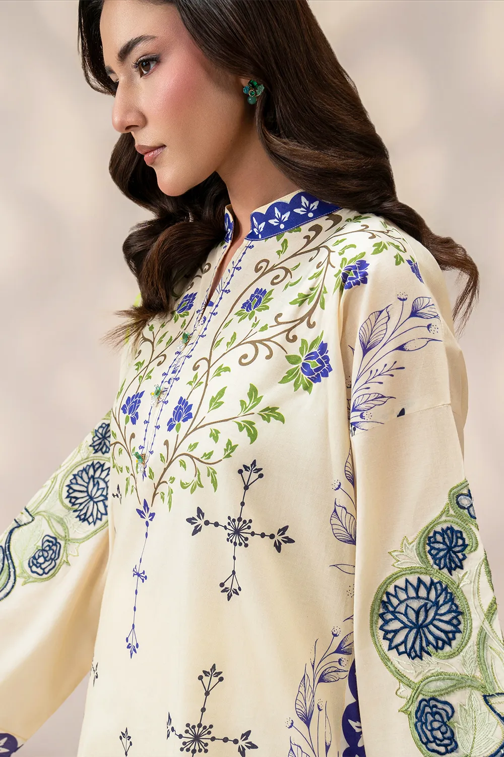 Viola — Ivory & Cobalt Floral 3-Piece Set